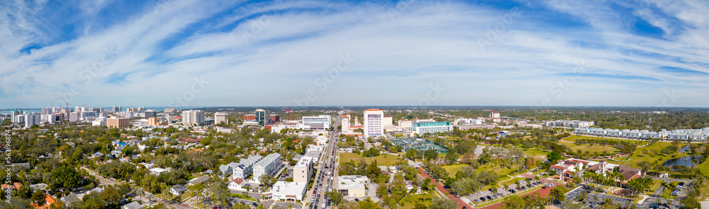 Aerial drone photo Downtown Sarasota and Payne Park Aerial drone photo Downtown Sarasota and Payne Park