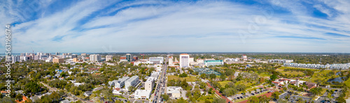 Aerial drone photo Downtown Sarasota and Payne Park