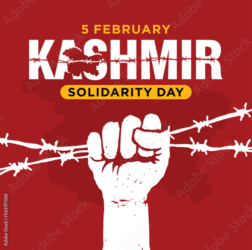 Kashmir Solidarity Day. 5th February. Vector Illustration. 