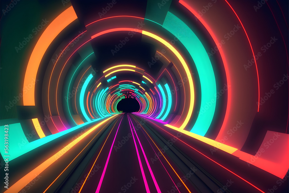 abstract colorful tunnel, neno light , fast motion abstract colorful tunnel, neno light , fast motion