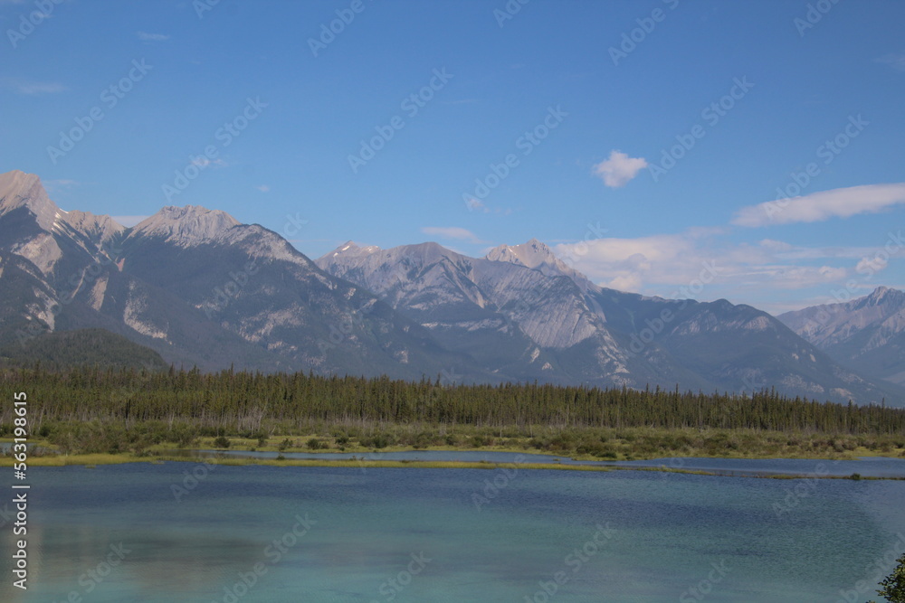 Mountain Along The Lake, Jasper National Park, Alberta