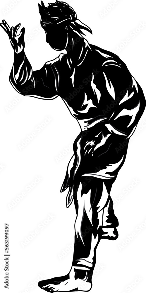 Fototapeta premium illustration of pencak silat fighter