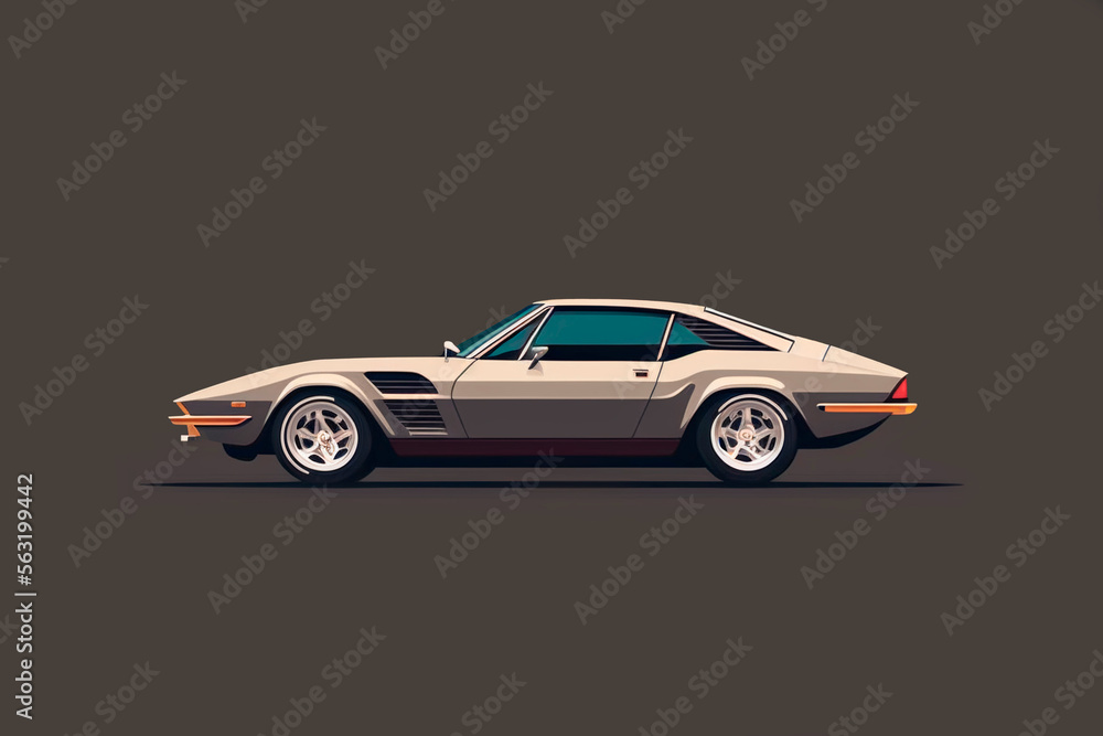 car digital illustration, flat design car digital illustration, flat design