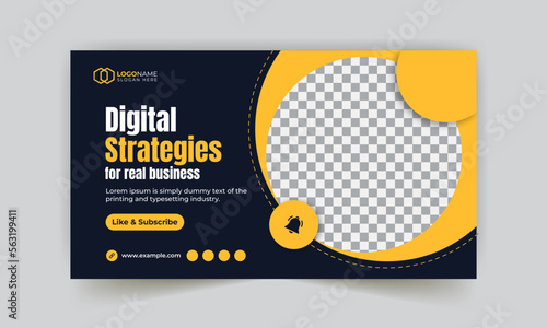 Corporate youtube thumbnail and social media web banner template