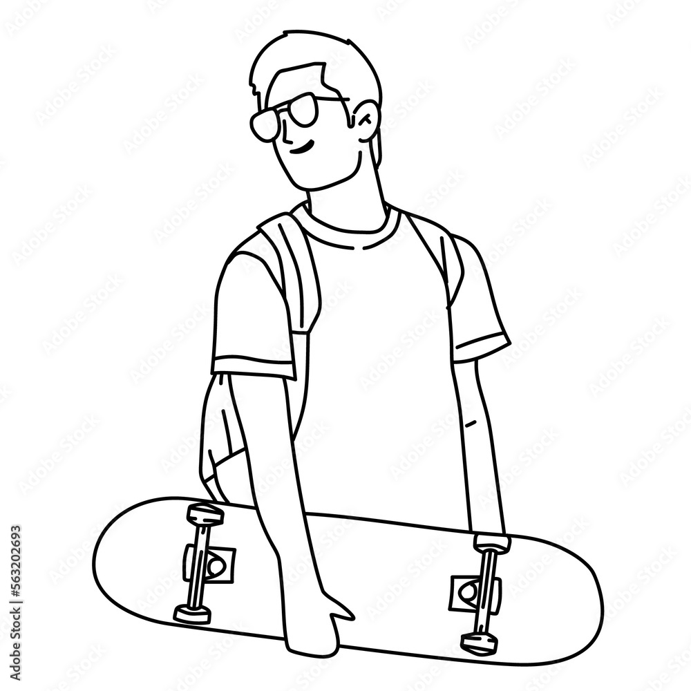 cool boy holding a skateboard cool boy holding a skateboard
