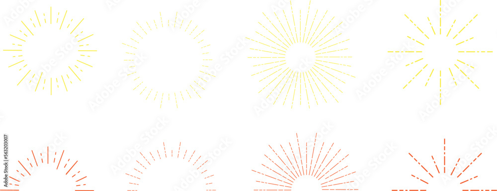 Crayon material sun line set Crayon material sun line set