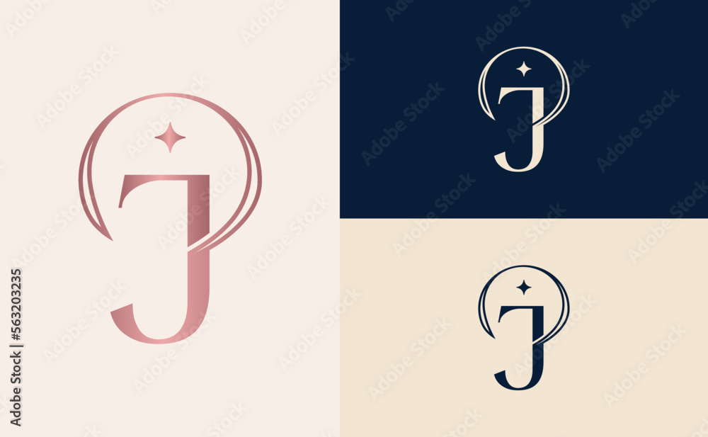 elegant minimalist beauty logo cosmetic letter J elegant minimalist beauty logo cosmetic letter J
