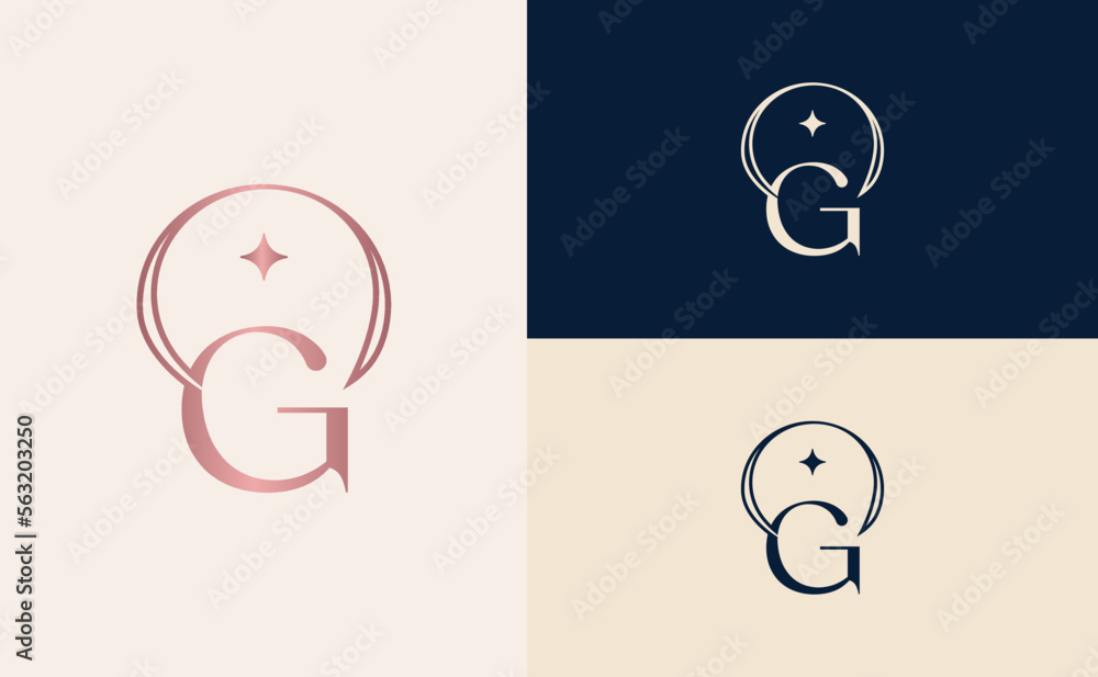 elegant minimalist beauty logo cosmetic letter G elegant minimalist beauty logo cosmetic letter G