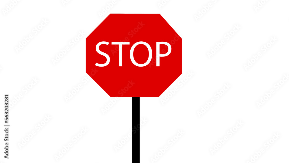 Stop sign icon on the white background. Red stop sign. Stop sign icon on the white background. Red stop sign.