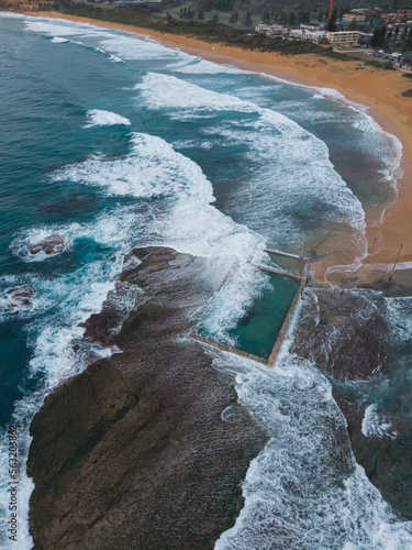 Aerial view of Mona Vale rock pool  Sydney  Australia.