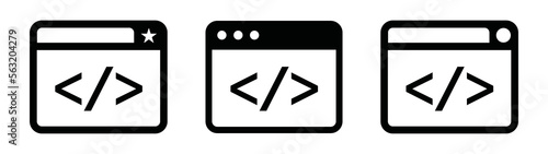 Coding icon. Coding web page icon, vector illustration
