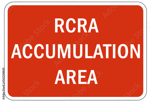 Chemical storage sign and labels RCRA accumulation area