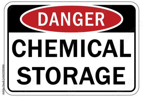 Chemical storage sign and labels