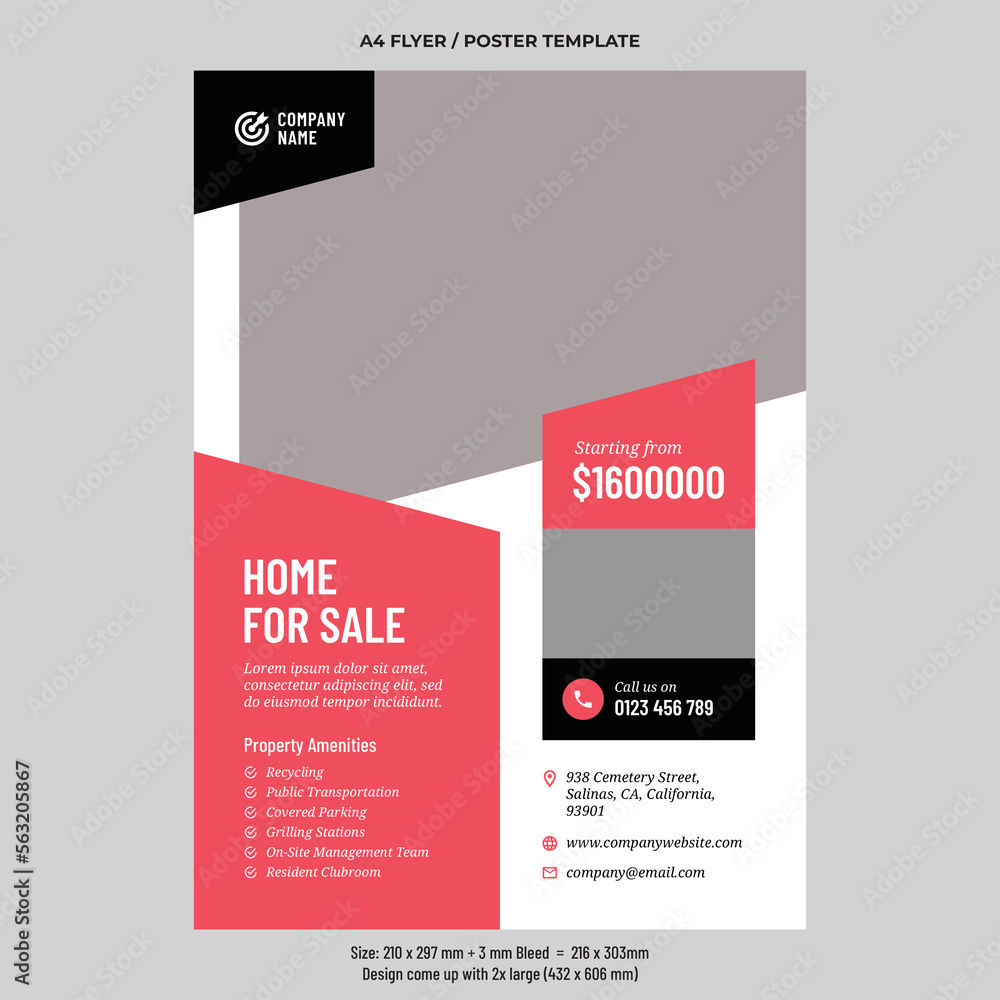 Real estate service flyer template design