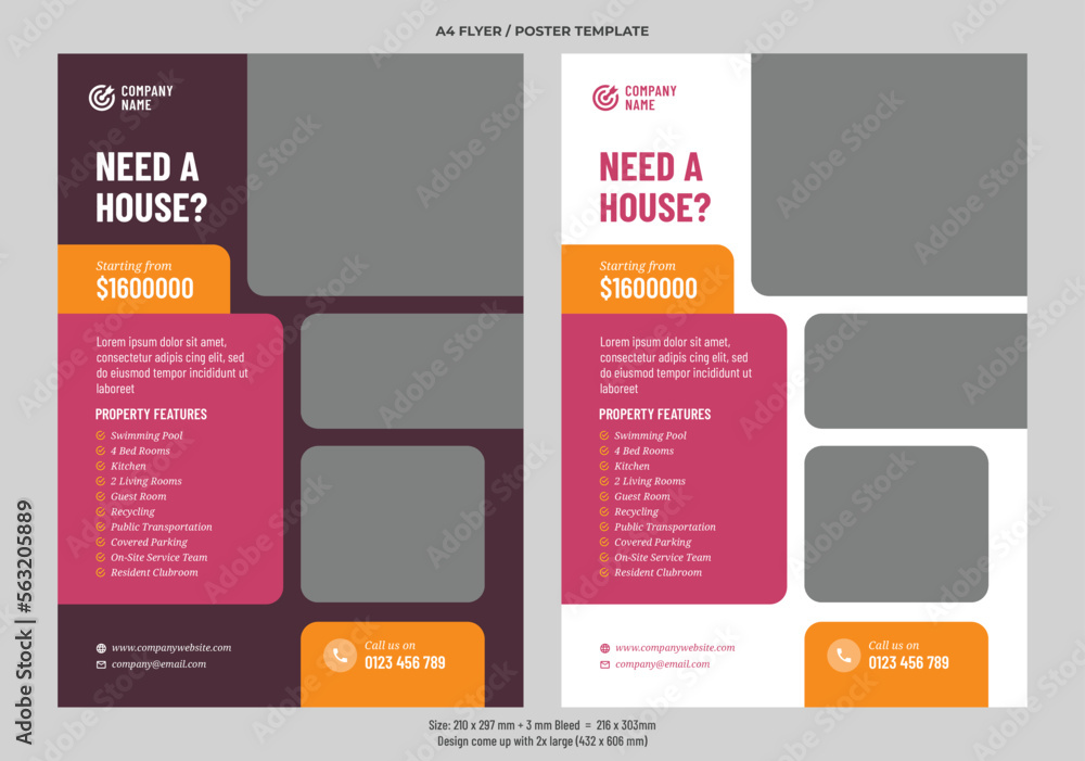 Flyer template design for real estate business