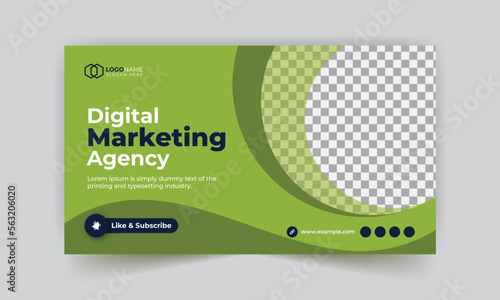 Corporate youtube thumbnail and social media web banner template