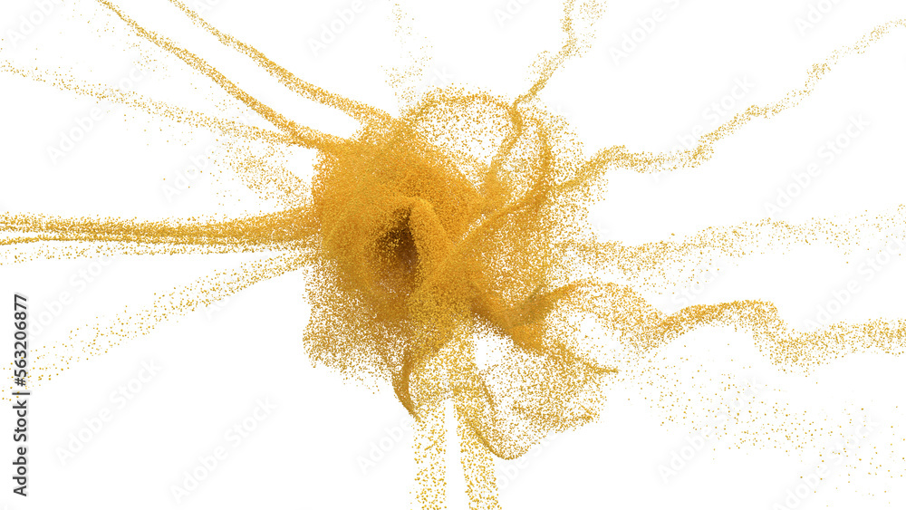 3D rendering of blast or explosion of vibrantly colorful sand particles or fine dirt with interesting formation on transparent background 3D rendering of blast or explosion of vibrantly colorful sand particles or fine dirt with interesting formation on transparent background