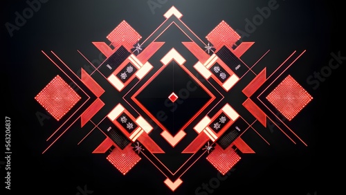 red square  geometry pattern  minimalist style in black background
