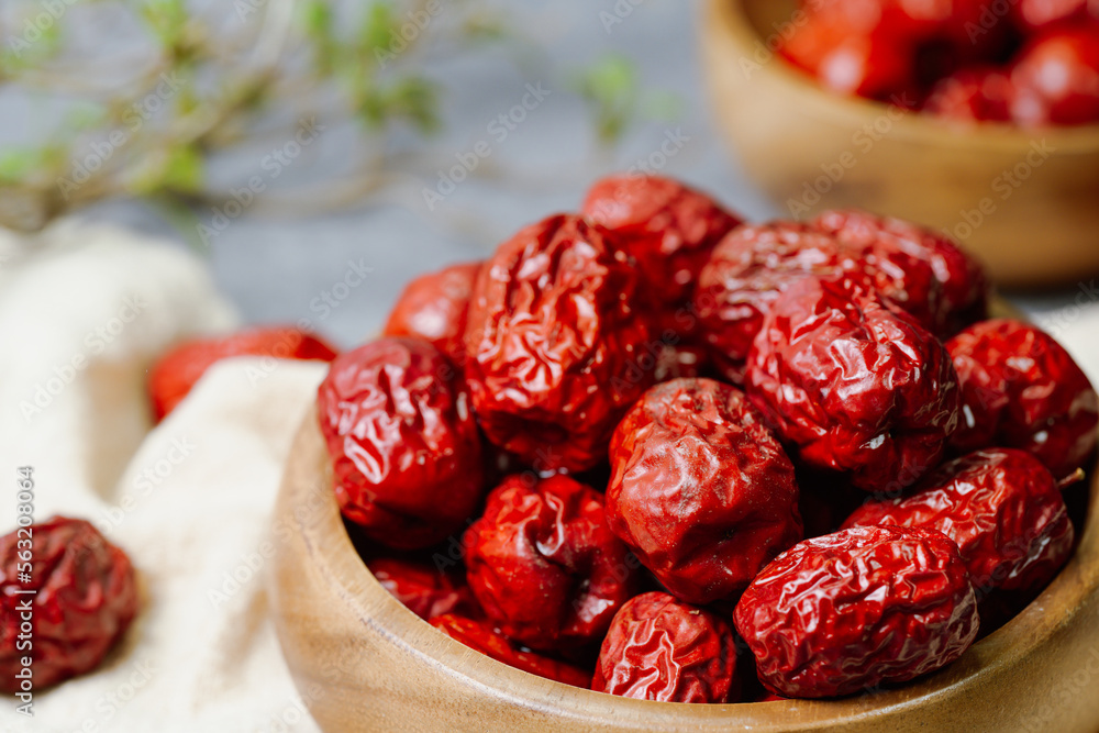 fresh korean jujube fruit in wood bowl fresh korean jujube fruit in wood bowl