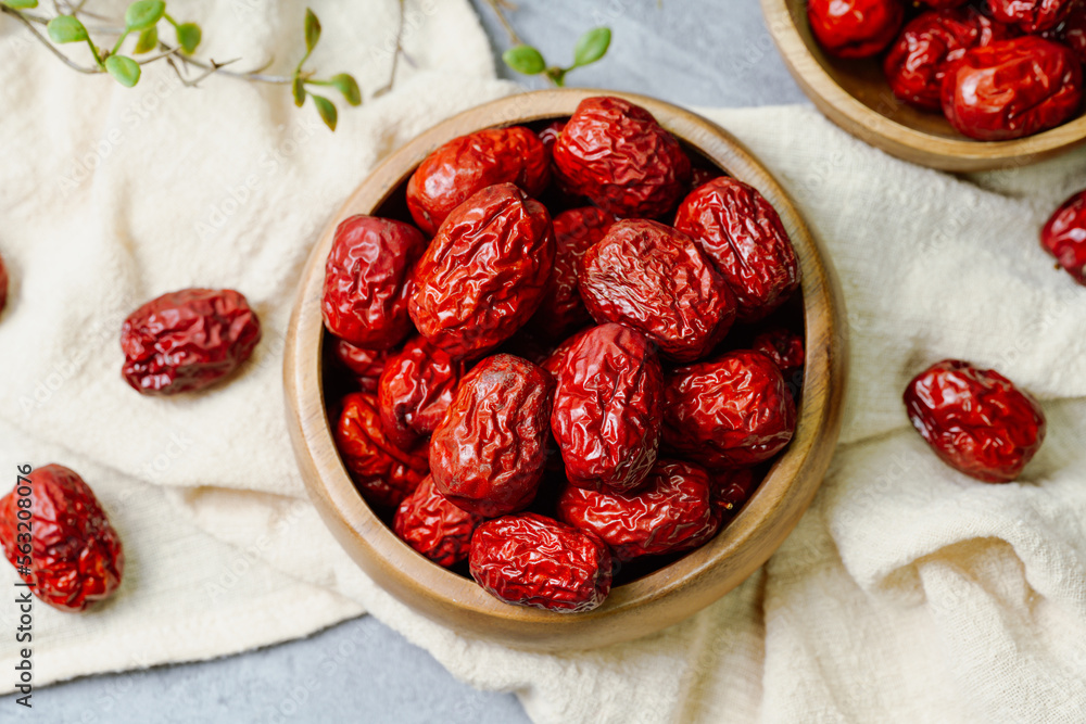 fresh korean jujube fruit in wood bowl fresh korean jujube fruit in wood bowl