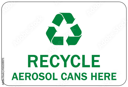 Recycle sign and labels recycling aerosol