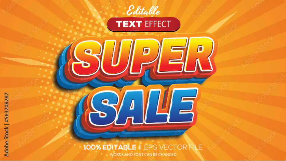 3D editable text effect super sale theme