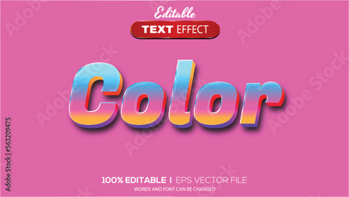 3D editable text effect color theme