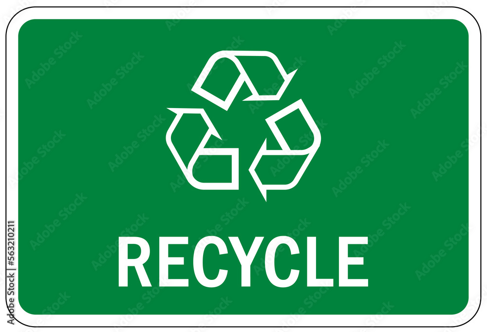 Recycle sign and label recycling center Recycle sign and label recycling center