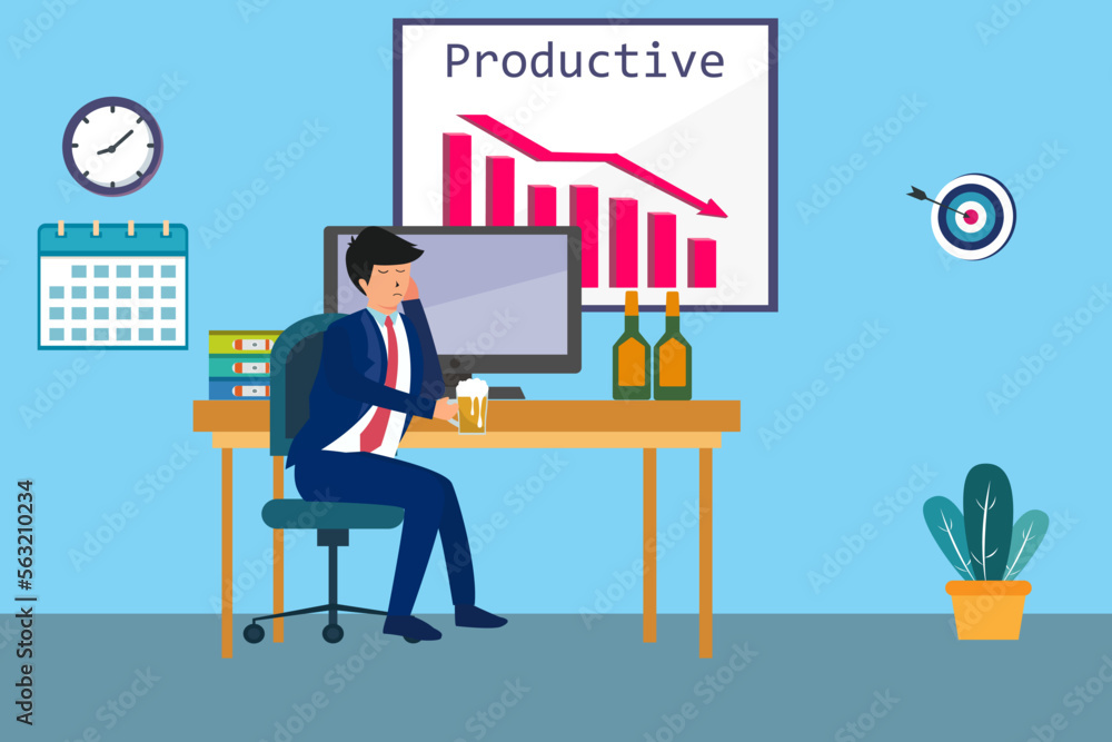 Productivity business down graph Productivity business down graph