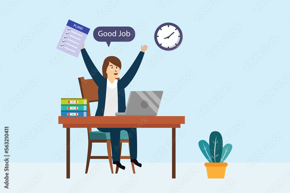 Success businesswoman having a good job Success businesswoman having a good job