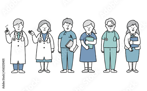 医療従事者・福祉の人物セット　全身