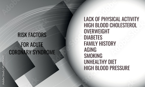 risk factors for Acute coronary syndrome. Vector illustration for medical journal or brochure.