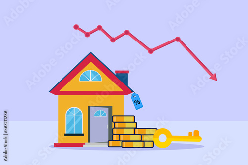 Crisis in real estate and property market. Falling property prices. Impact of inflation and recession on housing costs.