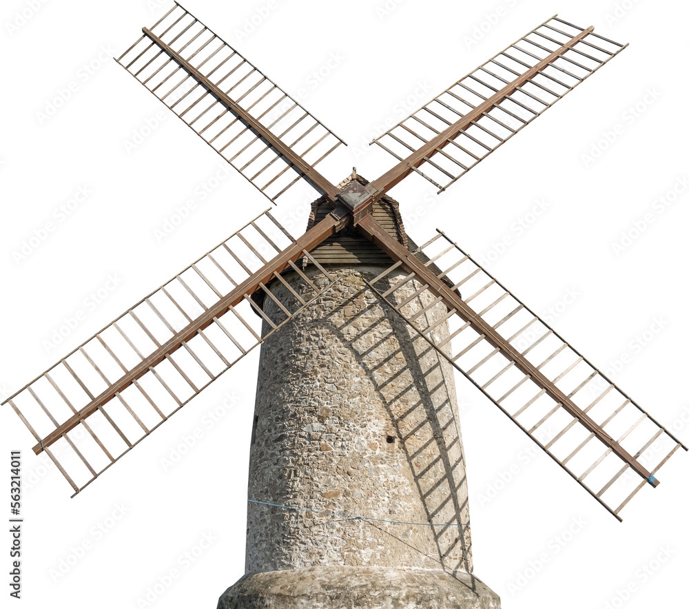 Isolated PNG cutout of medieval mill on a transparent background, ideal for photobashing, matte-painting, concept art - obrazy, fototapety, plakaty 