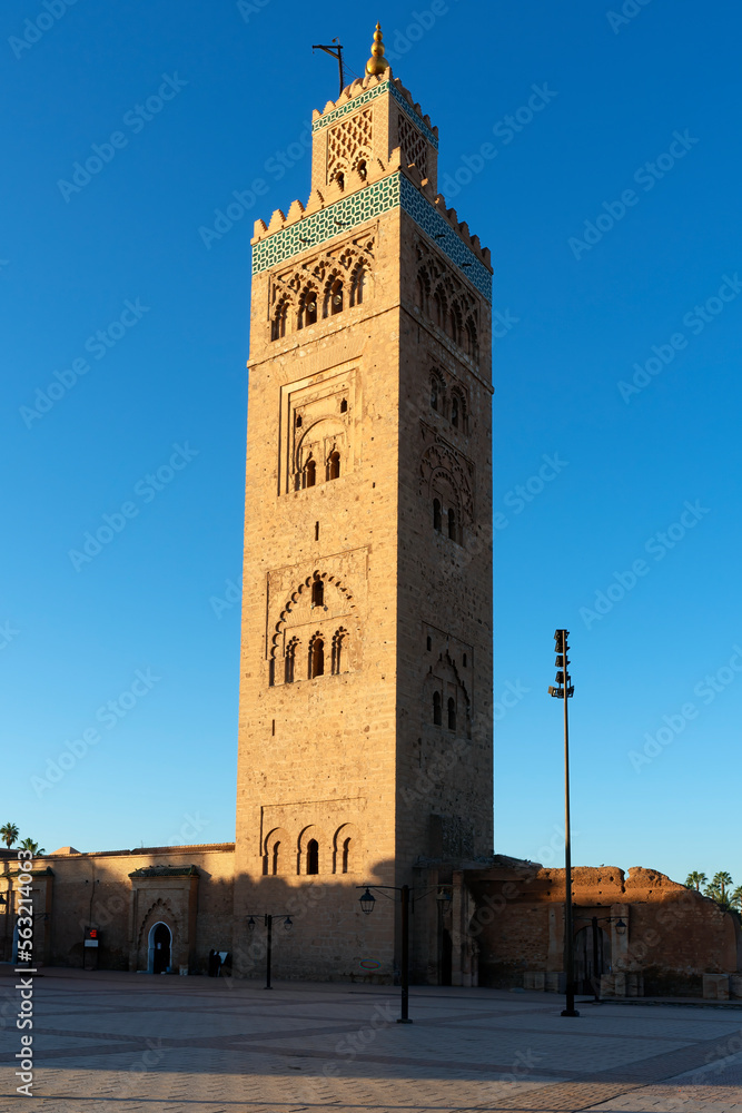 Vertical view of Koutoubia mosque, Marrakech