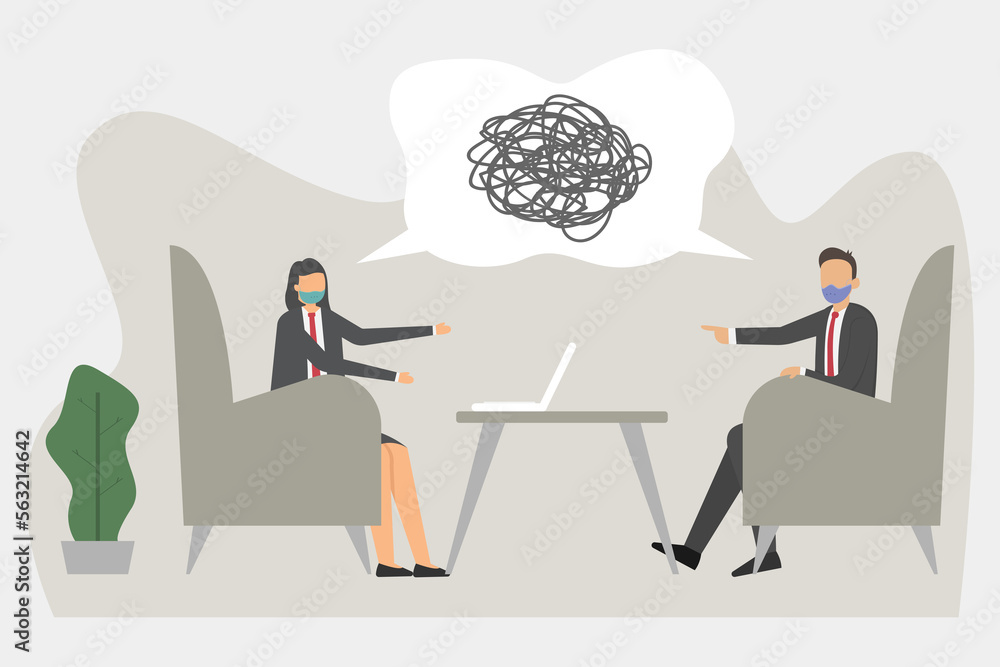 Fototapeta premium Business people discussing problem together