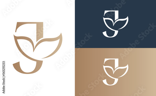 Wallpaper Mural floral beauty logo leaf natural letter J Torontodigital.ca