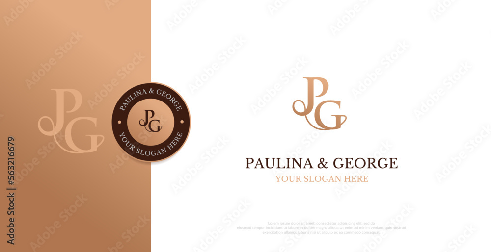 Wedding Logo Initial PG Logo Design Vector