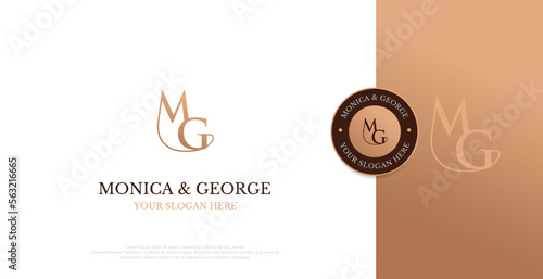 Wedding Logo Initial MG Logo Design Vector