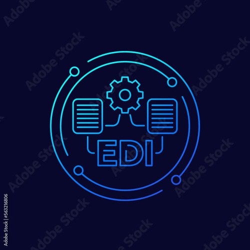 EDI, Electronic Data Interchange linear icon photo