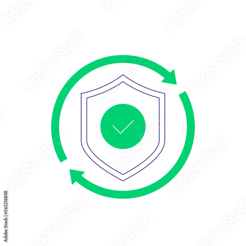 insurance renewal icon with a shield
