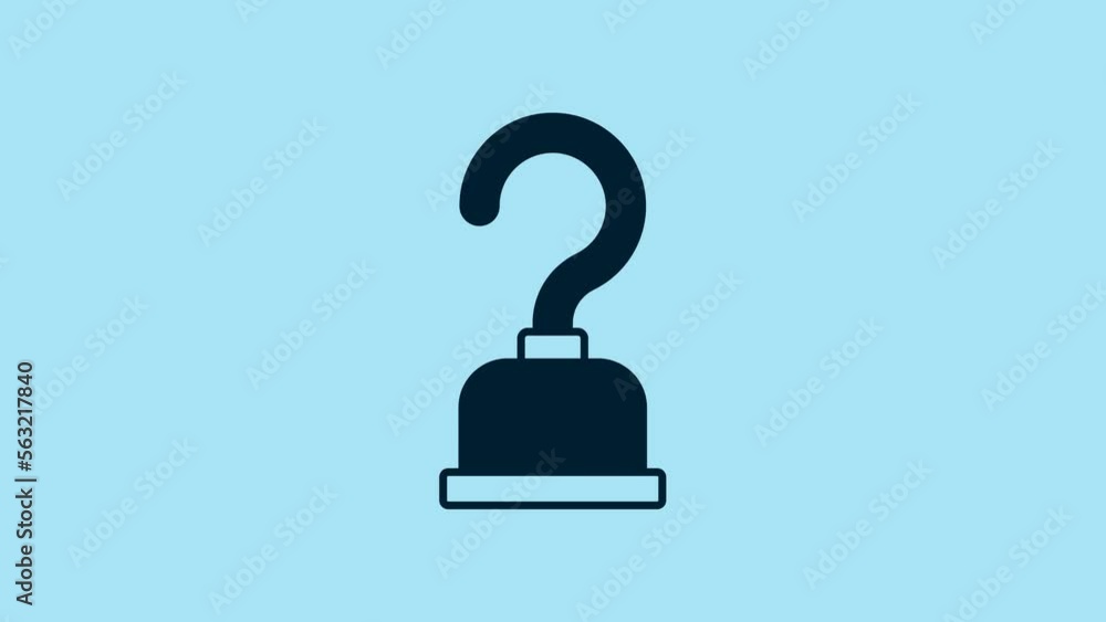 Blue Pirate hook icon isolated on blue background. 4K Video motion graphic animation Blue Pirate hook icon isolated on blue background. 4K Video motion graphic animation