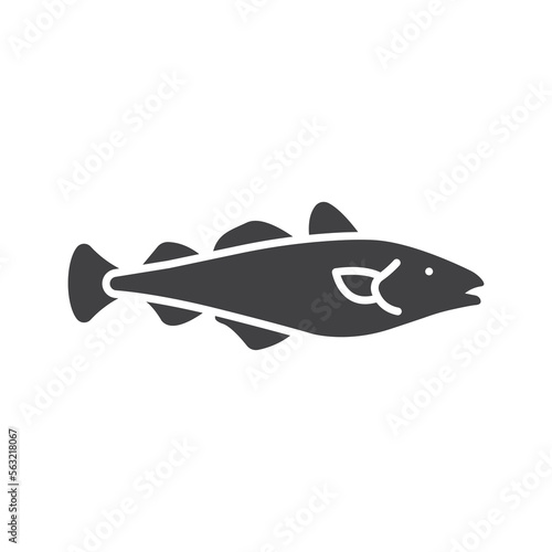 Codfish fish glyph icon. linear style sign for mobile concept and web design