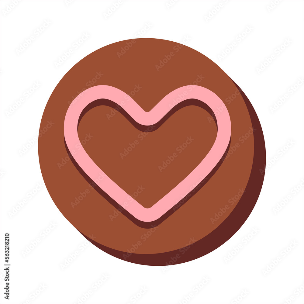 Pink Flat Valentine's Chocolate Pink Flat Valentine's Chocolate