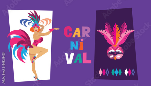 Carnival, Mardi Gras. Festive circus  clown,  rhomb ,mask seamless pattern for invitation, flyers, poster, website background, wrapping, textile  Vector illustration
