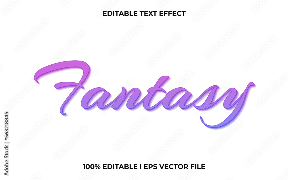 fantasy editable text effect, lettering typography font style, bright 3d text for tittle