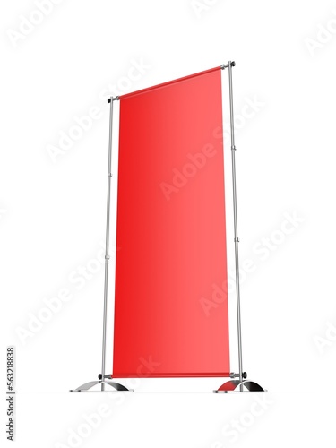 Blank Step and Repeat Telescoping Backdrop Banner. 3d render illustration.