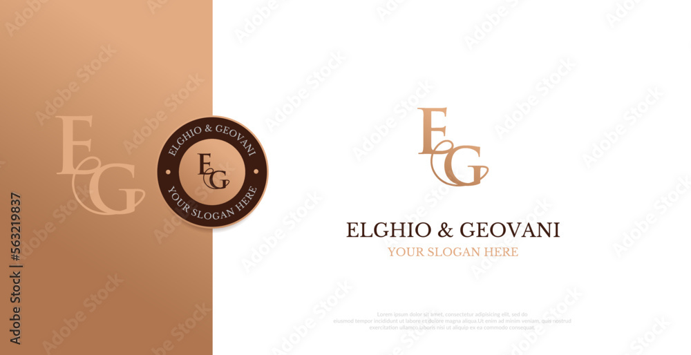 Wedding Logo Initial EG Logo Design Vector