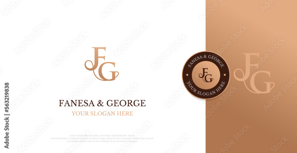 Wedding Logo Initial FG Logo Design Vector