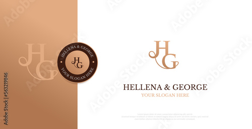 Wedding Logo Initial HG Logo Design Vector
